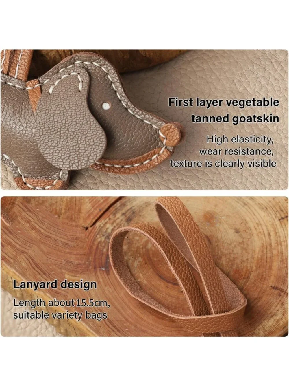 Cute Dachshund Leather Bag Charm | Handmade Goatskin Keychain for Handbags